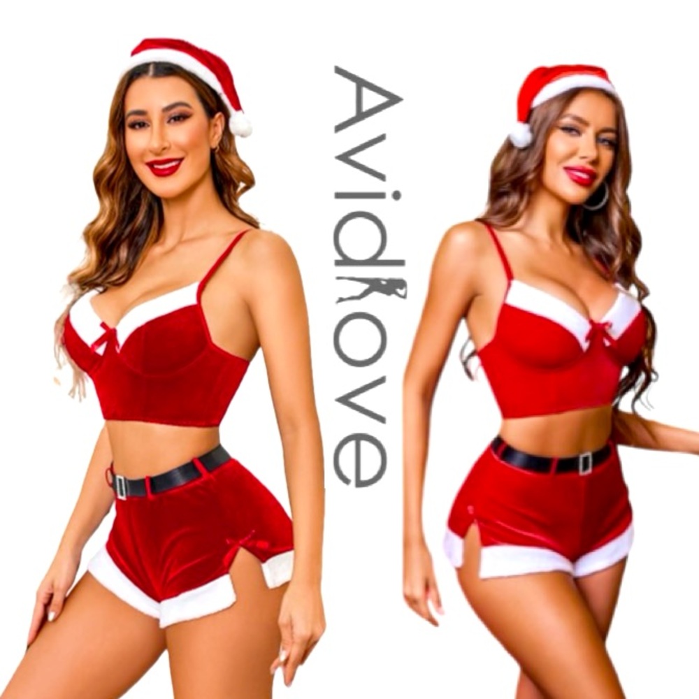 AVIDLOVE Velvet Christmas Santa Set with Christmas Hat Women’s Sz XL
